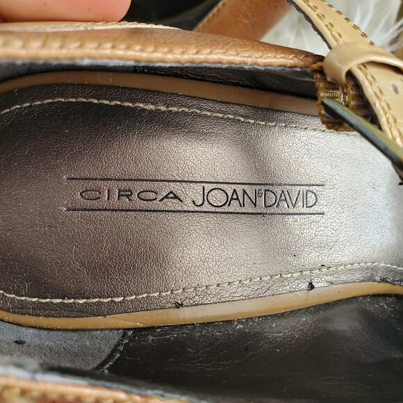 Circa Joan & David Brown Retro T-Strap Pointy Toe Heels Pumps Size 10M - Picture 11 of 14